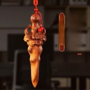 Carved One-Piece Date Wood Sword Pendant for Children's Bedroom Custom Wood Craft Hanging Ornament Baby Bed Wood Sword Accessory