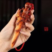 Carved One-Piece Date Wood Sword Pendant for Children's Bedroom Custom Wood Craft Hanging Ornament Baby Bed Wood Sword Accessory - Image 2