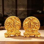 Alloy Dragon And Phoenix Wealth Attraction Home Decorations Living Room Entrance Tabletop Ornaments Lucky Gift - Image 2