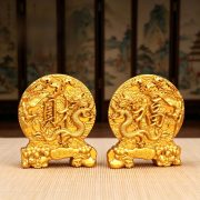 Alloy Dragon And Phoenix Wealth Attraction Home Decorations Living Room Entrance Tabletop Ornaments Lucky Gift - Image 3