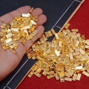 Mini Golden Brick Alloy Ornaments Wealth Attracting Wedding Gifts Business Opening New Home Decoration Tabletop Items