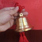 Bronze Bell Chinese Coin Decorative Pendant with Red and Yellow Rope Tassel Traditional Chinese Knot Ornament for Home Decoration - Image 3