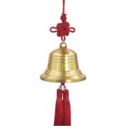 Bronze Bell Chinese Coin Decorative Pendant with Red and Yellow Rope Tassel Traditional Chinese Knot Ornament for Home Decoration - Image 5