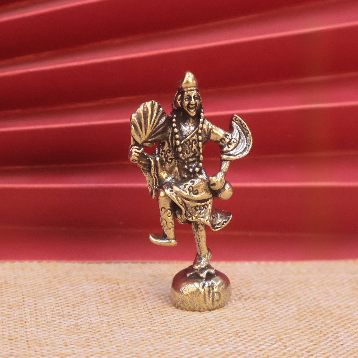 LA-894498522990_img0 Retro Bronze Buddha Jigong Statue Tabletop Decoration Antiques Bronze Sculpture Buddha Image Handmade Copper Artifacts - Image 1