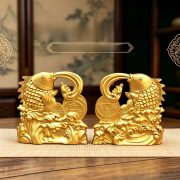 Chinese Style Koi Fish Jumping Over The Dragon Gate Metal Ornament Living Room Office Decorations Moving In Celebration Item