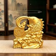 Chinese Style Koi Fish Jumping Over The Dragon Gate Metal Ornament Living Room Office Decorations Moving In Celebration Item - Image 2