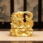 Chinese Style Koi Fish Jumping Over The Dragon Gate Metal Ornament Living Room Office Decorations Moving In Celebration Item - Image 3