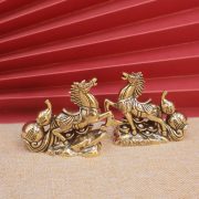 Bronze Horse Success Gourd Solid Rice Attracting BMW Antique Small Gift Desktop Craft Ornament - Image 4