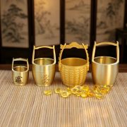 Metallic Treasure Barrel Home Decor Office Living Room Ornament Custom Metal Craft Display Stand for Entranceway - Image 2