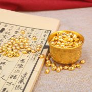 Gold Color Chinese Style Refined Carving Bifou Bowl Desktop Decoration High End Home Decoration Custom Metal Craft Ornaments