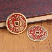 Brass mountain ghost money pendant wenxing gaozhao ziwei taboo flower copper coin wenchangjun folk style coin craft pendant