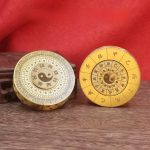 Bronze Eight Trigrams Compass Ornament with Four Divine Beasts Handle Tourist Spot Creative Cultural Market Display Piece
