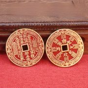 Bronze Ancient Style Coin Pendant Crafts Sandpainting Mountain Ghost Eight Trigrams Design Lucky Charm Amulet Jewelry