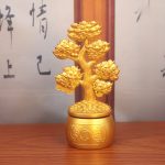 Sahjinui Metal Craft Ornament Wealth Tree Rotatable Business Opening Gift Lucky Money Symbol Sand Gold Heap Rotating Design