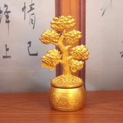 Sahjinui Metal Craft Ornament Wealth Tree Rotatable Business Opening Gift Lucky Money Symbol Sand Gold Heap Rotating Design