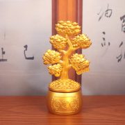 Sahjinui Metal Craft Ornament Wealth Tree Rotatable Business Opening Gift Lucky Money Symbol Sand Gold Heap Rotating Design - Image 2