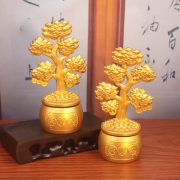 Sahjinui Metal Craft Ornament Wealth Tree Rotatable Business Opening Gift Lucky Money Symbol Sand Gold Heap Rotating Design - Image 4