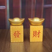 Gold Turn Big Wealthy Mahjong Yuanbao Display Piece Rotating Yuanbao For Big Money Desktop Living Room Decoration Ornament