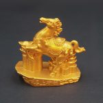 Golden Horse Zodiac Ornament for Office Living Room Bar Cabinet Decorative Metal Craft Wealth and Prosperity Symbol