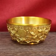 Pure Brass Lucky Money Bowl Chinese Classical Style Abundance Cylinder Geometric Rice Pot Good Luck Prosperity Decoration - Image 2