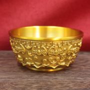 Pure Brass Lucky Money Bowl Chinese Classical Style Abundance Cylinder Geometric Rice Pot Good Luck Prosperity Decoration - Image 3
