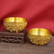 Pure Brass Lucky Money Bowl Chinese Classical Style Abundance Cylinder Geometric Rice Pot Good Luck Prosperity Decoration - Image 4