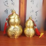 Bronze Gourd Fire Dragon Ornament Kitchen Northwest Corner Decorative Item Dragon Patterned Bottle for Fireproofing Tianmen
