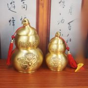 Bronze Gourd Fire Dragon Ornament Kitchen Northwest Corner Decorative Item Dragon Patterned Bottle for Fireproofing Tianmen