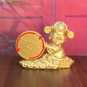 New Golden Lucky Smiling God Of Wealth Home Office Front Desk Car Decorative Ornaments Attracting Wealth Display Pieces - Image 2