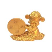 New Golden Lucky Smiling God Of Wealth Home Office Front Desk Car Decorative Ornaments Attracting Wealth Display Pieces - Image 5