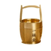 Direct Factory Gold Brass Bucket of Gold Coins and Bars Wealth Attracting Decorative Metal Craft Figurine for Desktop - Image 5
