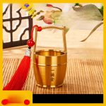Bronze Bucket Of Gold Fortune Bringing Desktop Water Feature Ornament Handheld Design Ideal For Tabletop Decor