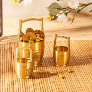 Bronze Bucket Of Gold Fortune Bringing Desktop Water Feature Ornament Handheld Design Ideal For Tabletop Decor - Image 3