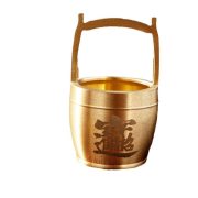 Bronze Bucket Of Gold Fortune Bringing Desktop Water Feature Ornament Handheld Design Ideal For Tabletop Decor - Image 5