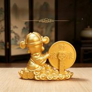 Smiling Face Little Wealth Deity Ornament Prosperous Fortune Home Decor Feng Shui Study Living Room Tabletop Gift Craftwork - Image 2