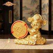 Smiling Face Little Wealth Deity Ornament Prosperous Fortune Home Decor Feng Shui Study Living Room Tabletop Gift Craftwork - Image 4