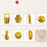 Sand Gold Miniature Golden Rice Ornamental Keychain Pendant Koi Fish Imitation Gold Craft DIY Custom Metal Craft Ornament - Image 3
