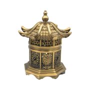 Bronze Vintage Style Office Desktop Incense burner Indoor Home Altar Offering Incense Holder Temple Pagoda Shaped Ornament - Image 5