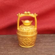Alloy Golden Bucket Wealth Spinning Top Desktop Decoration Prosperity Money Bucket Gift Item Custom Metal Craft Ornament - Image 2