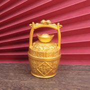 Alloy Golden Bucket Wealth Spinning Top Desktop Decoration Prosperity Money Bucket Gift Item Custom Metal Craft Ornament - Image 3