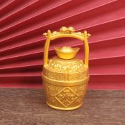 Alloy Golden Bucket Wealth Spinning Top Desktop Decoration Prosperity Money Bucket Gift Item Custom Metal Craft Ornament - Image 4