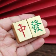 Mini Brass Solid Lucky Middle Draw Poker Game Portable Hand Rubbing Red Middle Wealthy Poker Ornament For Home Use - Image 3
