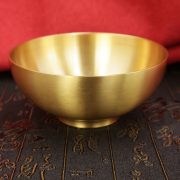 Bronze Finish Offering Bowl for Buddha Home Altar Decorative Item Water Offering Brass Craft Ornament for Buddha Hall