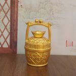Chinese Style Golden Bar Wealth Fountain Custom Metal Craft Ornament One Bucket Of Gold Living Room Decorative Artwork