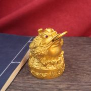 Shajin Wealth Attraction Gold Frog Display Home Tea Table Decoration Alloy Opening Moving In Display Artwork - Image 4