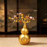 Colorful Peach Blossom Gourd rotating Good Luck Home Decoration Wealth Attracting Magpie Artistic Craft Figurine - Image 2