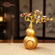 Colorful Peach Blossom Gourd rotating Good Luck Home Decoration Wealth Attracting Magpie Artistic Craft Figurine - Image 3