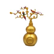 Colorful Peach Blossom Gourd rotating Good Luck Home Decoration Wealth Attracting Magpie Artistic Craft Figurine - Image 5
