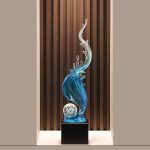 Elegant Vertical Home Decor Figurine for Living Room TV Cabinet Office Luxury Resin Craft Ornament Entrance Water Feature