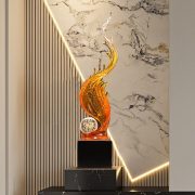 Elegant Vertical Home Decor Figurine for Living Room TV Cabinet Office Luxury Resin Craft Ornament Entrance Water Feature - Image 2